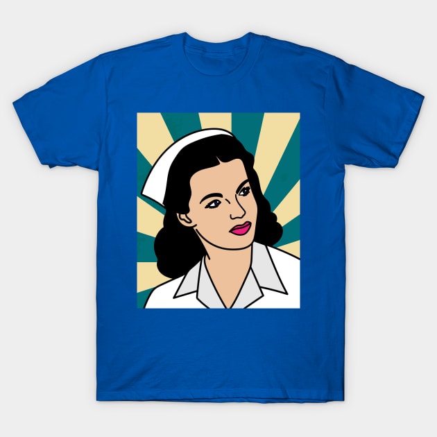 Colorful And Pretty Retro Nurse T-Shirt by flofin